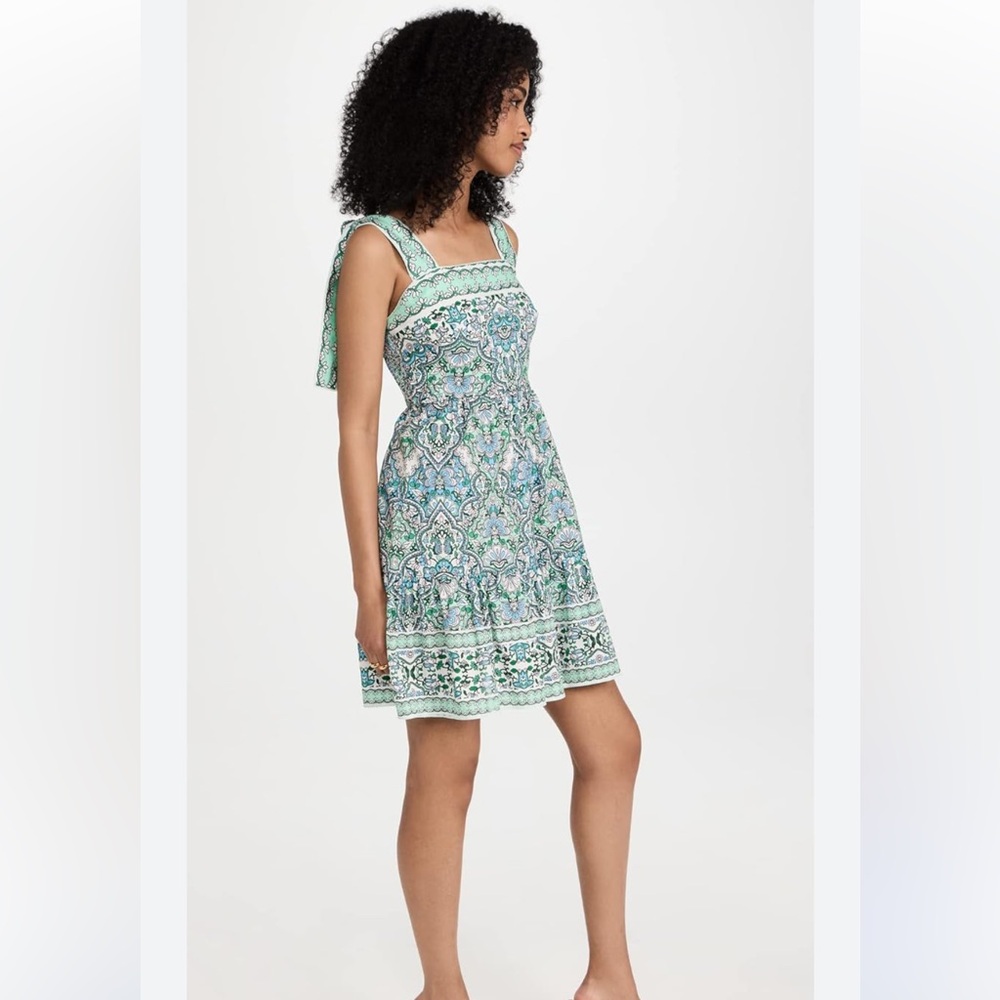SHOSHANNA Raleigh Tiered Square Neck are Strap Printed Dress 6